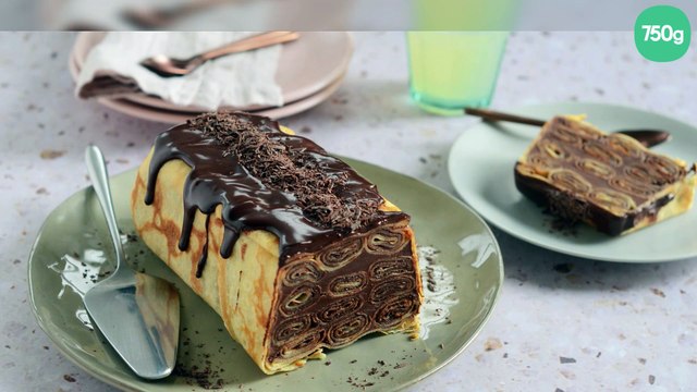 Cake de crêpes roulées au chocolat