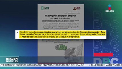 El Tren Maya suspende actividades debido al huracán “Milton”