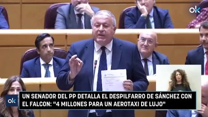 Un senador del PP detalla el despilfarro de Sánchez con el Falcon 4 millones para un aerotaxi de lujo