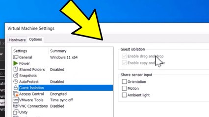 How To Enable copy and paste / Drag and Drop in VMware Guest Isolation
