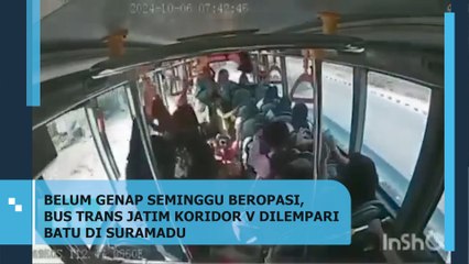 Belum Genap Seminggu Beropasi, Bus Trans Jatim Koridor V Dilempari Batu di Suramadu
