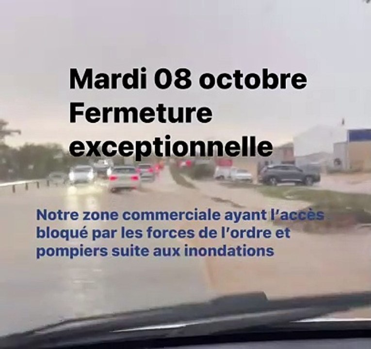 Boulevard de l'europe et quartier Pragues inondés ce 8 octobre à TRETS