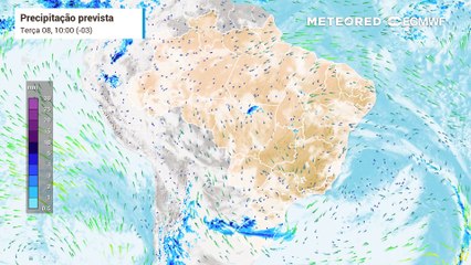 Previsão de chuva e nebulosidade para o Sudeste