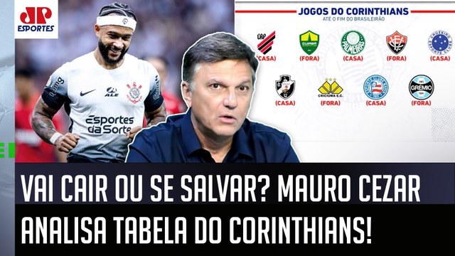 QUALQUER UM vai querer REBAIXAR o Corinthians, cara! Esses jogos são... Mauro Cezar ANALISA TABELA