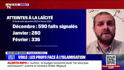 Atteintes à la laïcité: "Il faut admettre qu'on a des soucis", déplore Jean-Rémi Girard (président du SNALC)
