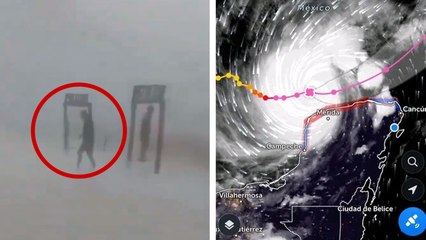 Huracán Milton sigue con su fuerte paso por la península de Yucatán