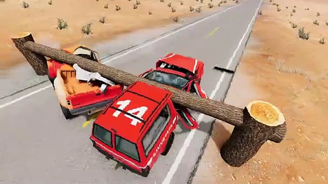 BeamNG Drive - The Barrier In The Middle Of The Road Causes Traffic Congestion 3D Car Racing simulator Fun GAMES TV car driver game car crash game car Jumping Cat truck and car driving Gameplay off-road vehicles games