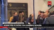 Norma Piña se reúne con Fernández Noroña en el Senado