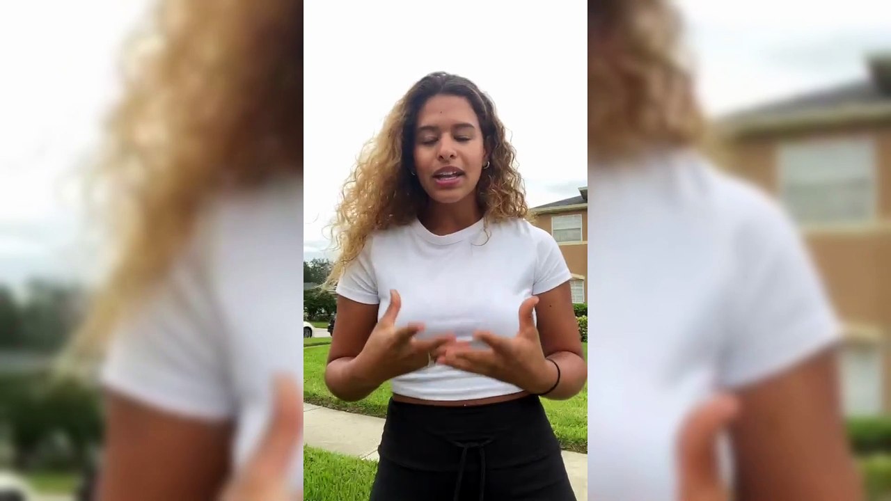 Isabella Saldini, de 23 anos, está vivendo a experiência de seu primeiro furacão nos Estados Unidos.