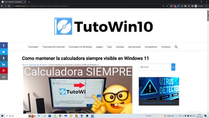 ➕➖ Como MANTENER la CALCULADORA SIEMPRE VISIBLE por ENCIMA de OTRAS APLICACIONES en WINDOWS 11