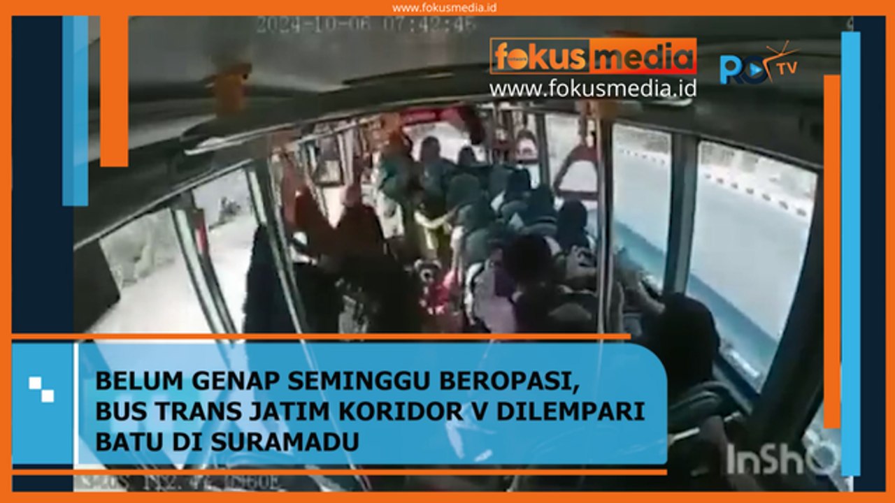Belum Genap Seminggu Beroprasi, Bus Trans Jatim Koridor V Dilempari Batu di SURAMADU