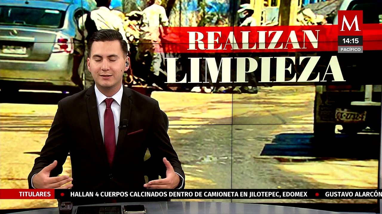 Guardia Nacional realiza labores de limpieza por los daños del huracán 'John' en Guerrero