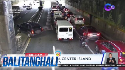 SUV, sumampa sa center island para mag-U-turn | Balitanghali