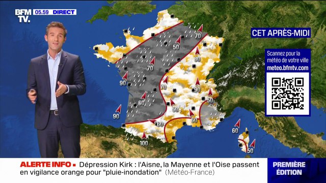 De fortes pluies attendues entre les Pays de la Loire et l'Île-de-France ce mercredi