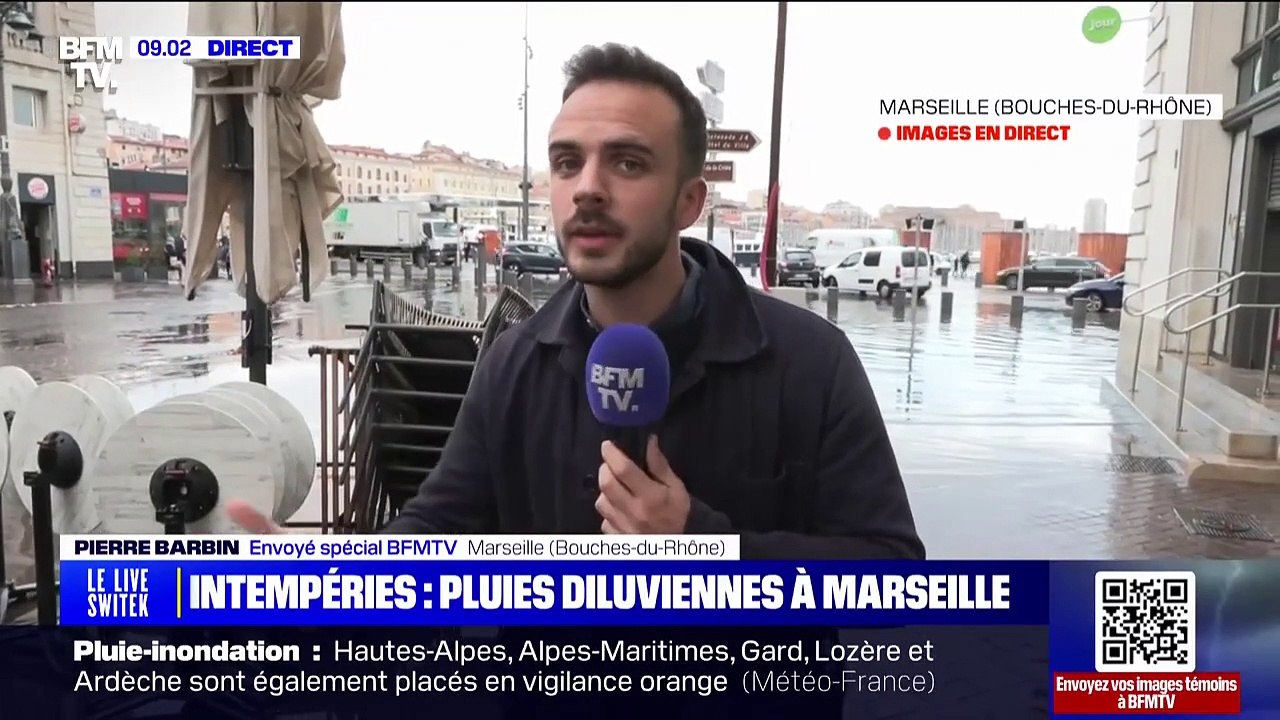 La tempête Kirk arrive sur la France : Le Vieux-Port de Marseille déjà en partie inondé après de fortes pluies