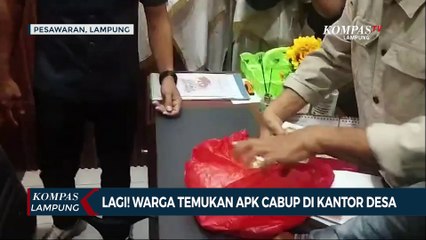 Lagi! Warga Temukan APK Calon Bupati Pesawaran di Kantor Desa