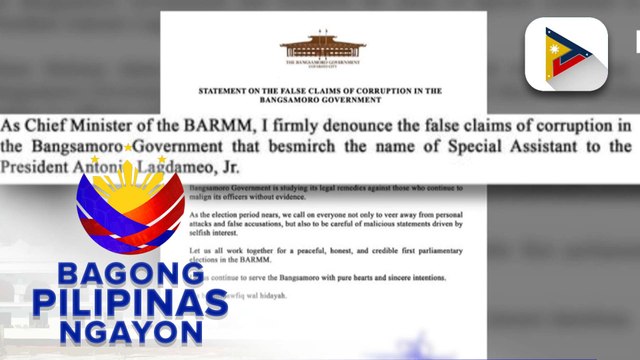 BARMM Chief Minister Ebrahim, itinanggi ang mga alegasyon ng korapsiyon sa BARMM gov't