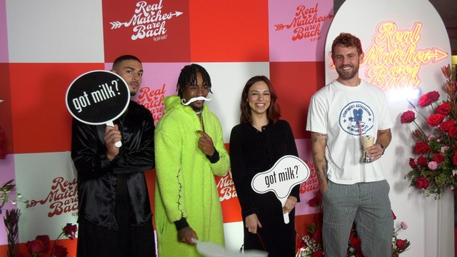 Miguel Harichi, Kordell Beckham, Fiona Palomo, and Nick Viall attend Got Milk? “Real Matches are Back” speed dating red carpet event