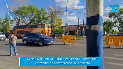 Karina Milei encabeza un acto en La Plata: adyacencias "blindadas" en medio de convocatoria de protesta