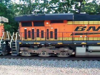 BNSF 7507 Brings eb oil train through Rochelle IL 9_1_14