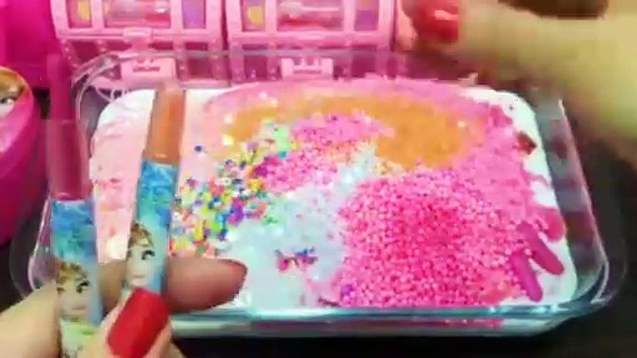 Mixing Random Things into Glossy ASMR Slime | Satisfying Crunchy Sounds