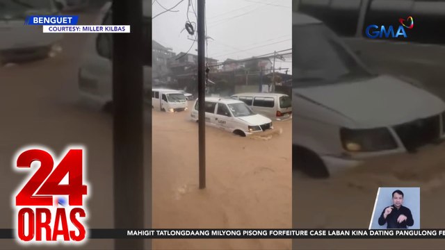 Ilang lugar sa Benguet, binaha; malaking bahagi ng bansa posibleng ulanin bukas | 24 Oras