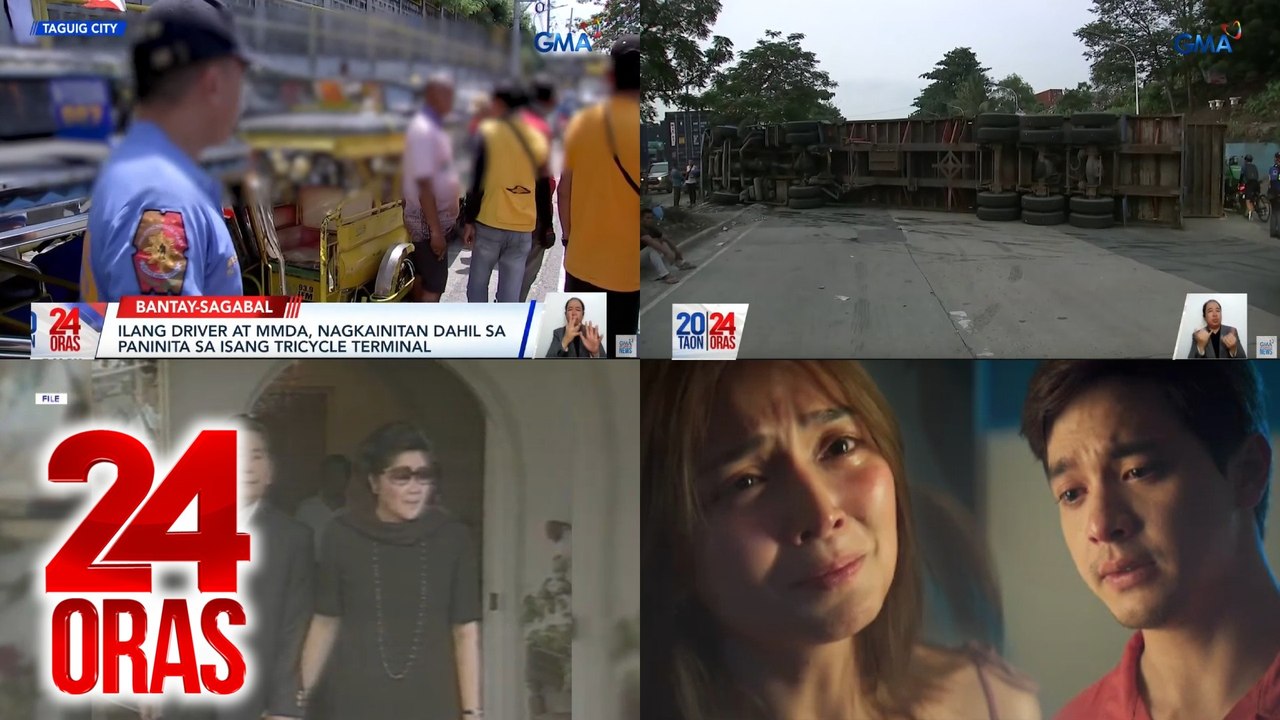 24 Oras: (Part 3) Ilang driver at tauhan ng MMDA, nagkainitan; Trailer truck na may kargang 1,000 sako ng bigas, humambalang; Official trailer ng "Hello, Love, Again," trending online, atbp.