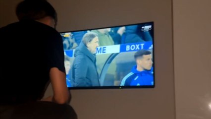 Football fan's eruption celebrates more than just a goal