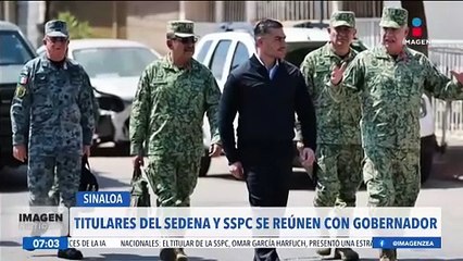 Omar García Harfuch y Ricardo Trevilla se reúnen con el gobernador de Sinaloa