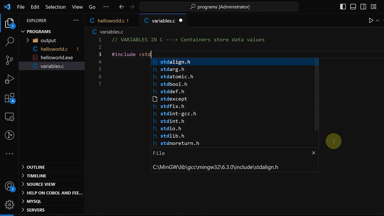 C Programming Course 2024 || Variables in C #takeknowledge