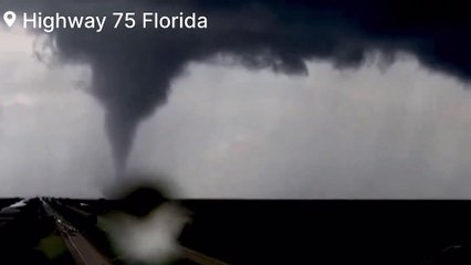 Watch as a tornado crosses I-75 during hurricane Milton's wrath in Florida