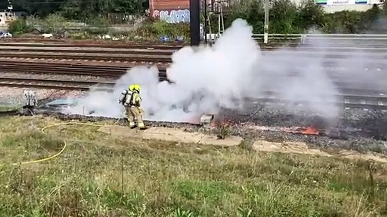 Fire crews tackle blaze on East Coast Mainline