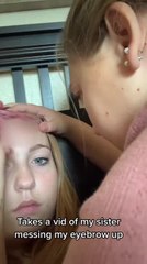 Girl Shaves Sister's Eyebrow By Mistake