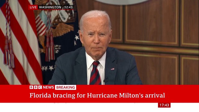 US President Joe Biden and Vice-President Kamala Harris receive Hurricane Milton briefing