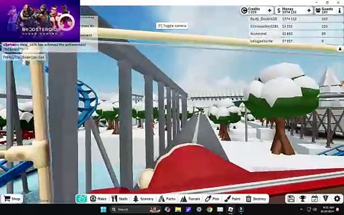ROBLOX theme park tycoon 2 snow car #Boosteroid #roblox