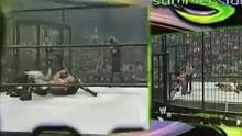 Goldberg destroys triple H and his team