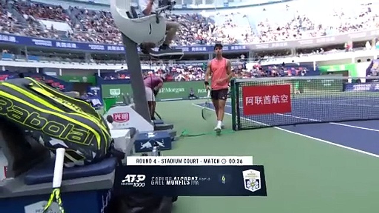 Carlos Alcaraz vs Gael Monfils Shotmaking | Lo más destacado de Shanghái 2024