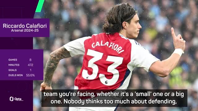 'No one thinks too much about defending!' Arsenal's Calafiori on Premier League
