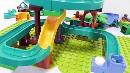 Satisfying Block Building Marble Run ♬ Fun Jungle Course