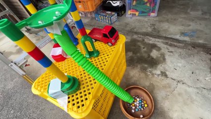 Let's try the marble run ☆ Wooden healing circular slope course