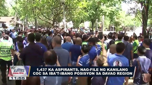 1,437 aspirants, nag-file ng kanilang COC sa iba't ibang posisyon sa Davao Region