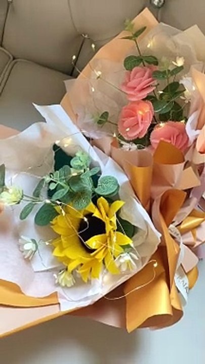 DIY Paper Flower Bouquet Tutorial - Easy and Beautiful Paper Craft