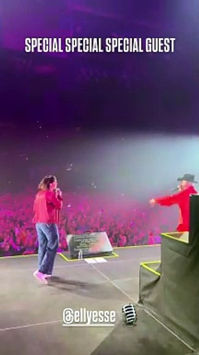 Elly Schlein sul palco al Forum di Assago con gli Articolo 31