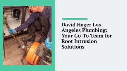 David Hager Los Angeles Plumbing
