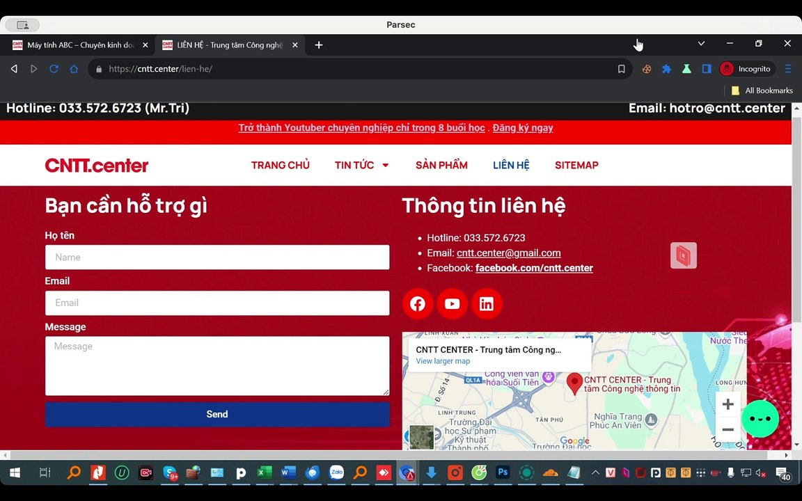 create contact page wordpress website using elementor