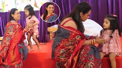 Rani Mukerji और Kajol का दुर्गा पूजा पंडाल से आई क्यूट तस्वीरें, एक साथ दिखी अंजलि और टीना