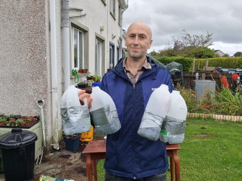Winter sowing method using milk jug containers - Gardening with Brendan