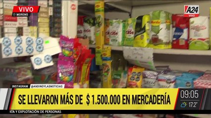  VIOLENTO ROBO A UN MINIMERCADO EN MORENO: deja un millón y medio en pérdidas