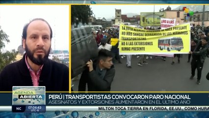 Transportistas de Perú convocan paro nacional para exigir seguridad
