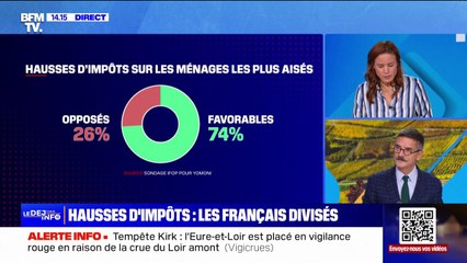 Budget 2025: les Français largement favorables aux hausses d'impôts pour les foyers les plus aisés et les plus grosses entreprises